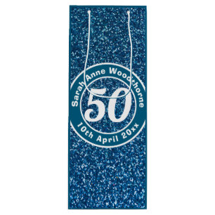 Birthday Commemoration with Name, Age, & Date Wine Wine Gift Bag