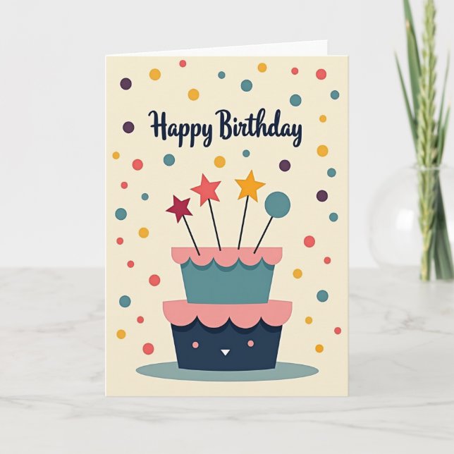 Birthday Confetti Design Card (Front)