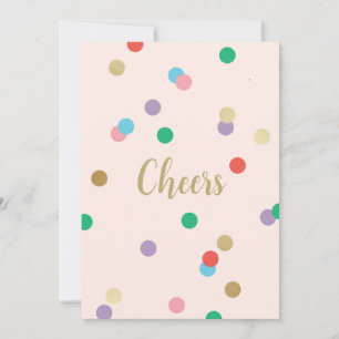 Birthday Confetti Peachy Pink Greeting Card