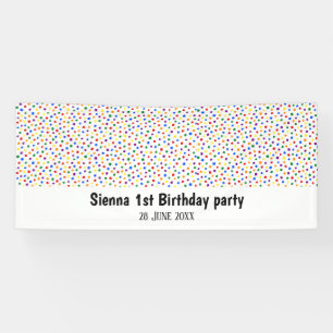 Birthday confetti rainbow banner
