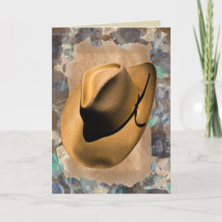 Birthday ?congratulations? cowboy cowgirl hat west card