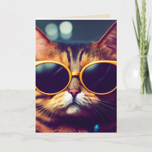 BIRTHDAY COOL CAT SUNGLASSES GREETING CARDS