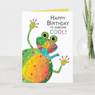 Birthday, COOL, Frog,  Kaleidoscope Collection Card