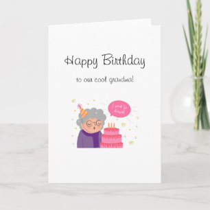 birthday cool modern grandma funny i need a drink card