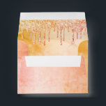 Birthday coral pink rose gold glitter drips rustic envelope<br><div class="desc">Girly and glamourous. A faux coral,  rose gold golden rustic background with elegant coral and rose gold faux glitter drips,  paint drip look. Templates for a name and address.   Perfect for birthday party invitations,  save the date cards and thank you cards!</div>