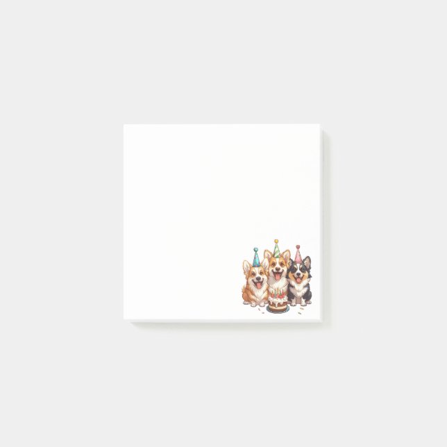 Birthday Corgi Dogs Post-it Notes (Front)