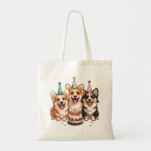 Birthday Corgi Dogs Tote Bag
