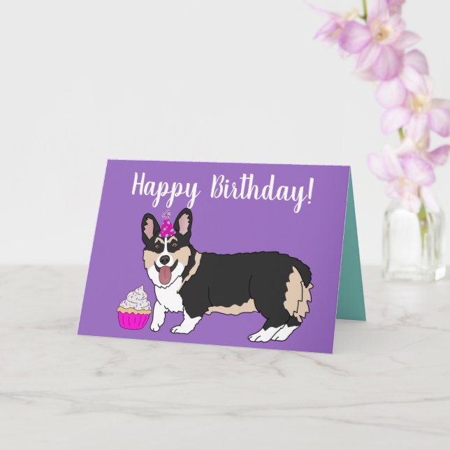 Birthday Corgi Pup Card (Orchid)