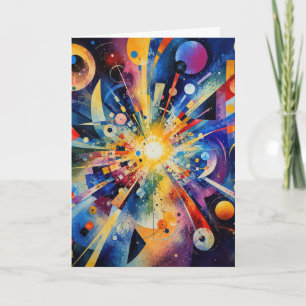Birthday Cosmic Geometric Explosion Abstract Card