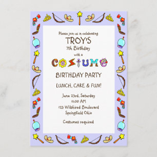 Birthday Costume Party Children's Invitation