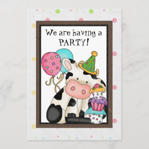 Birthday Cow Invitation