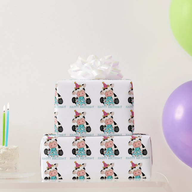 Birthday Cow Party wrapping paper (Party Gifts)