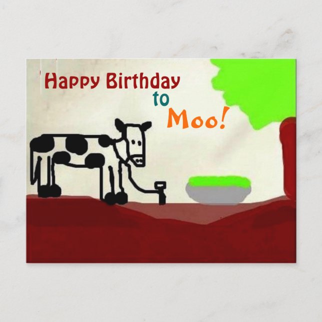 Birthday cow Postcard (Front)