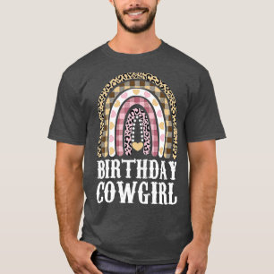 Birthday Cowgirl Outfit Rainbow Girl Cowboy Wester T-Shirt