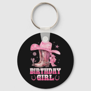 Birthday Cowgirl Western Birthday Girl Party Decor Key Ring