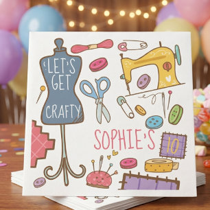 Birthday craft and art napkin