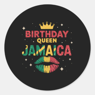 Birthday Crew Jamaica 2025 Sungles Girl Party Matc Classic Round Sticker