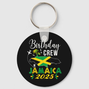 Birthday Crew Jamaica 2025 Tropical Vibe Group Mat Key Ring