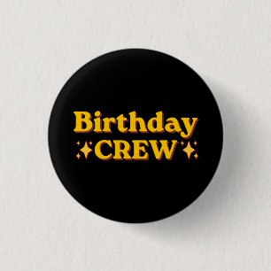 Birthday Crew Retro 3 Cm Round Badge