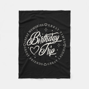 Birthday Crew Squad 2025 Shirt Family Friends Trip Fleece Blanket