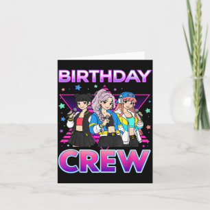 Birthday Crew Team K pop Kids Bday Girls Kpop Card