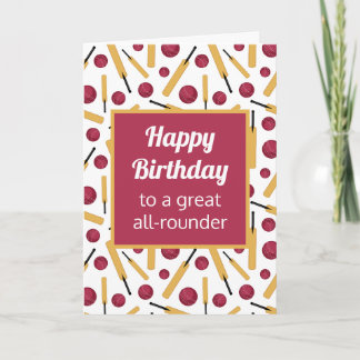 Birthday Cricket Player Personalised Card