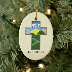 Birthday Cross Personalised Ceramic Ornament