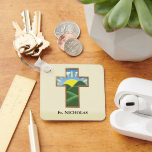 Birthday Cross Personalised Key Ring