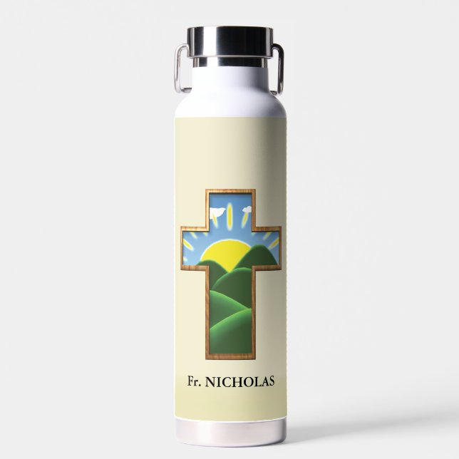 Birthday Cross Personalised Water Bottle (Front)