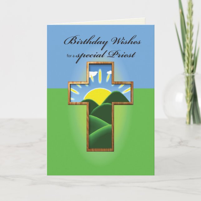 Birthday Cross Priest Card (Front)