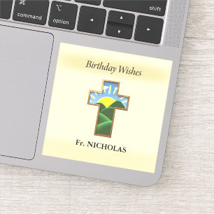 Birthday Cross Priest Personalised