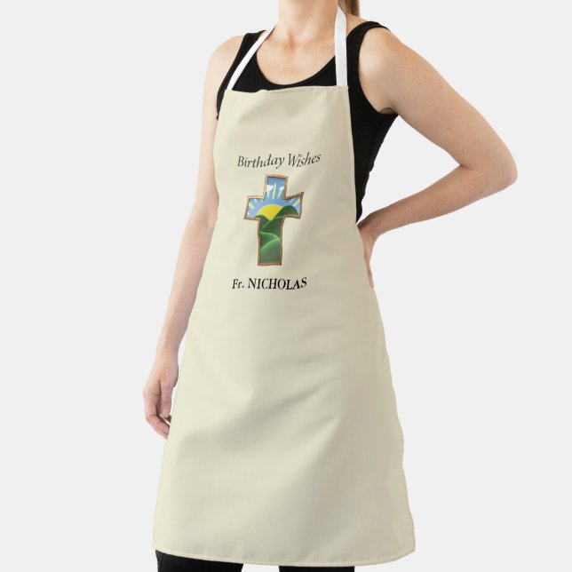 Birthday Cross Priest Personalised Apron (Insitu)