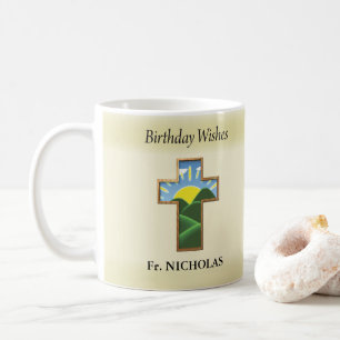 Birthday Cross Priest Personalised Coffee Mug