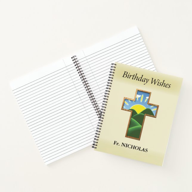 Birthday Cross Priest Personalised Notebook (Inside)