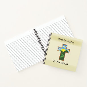 Birthday Cross Priest Personalised Notebook