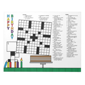 Birthday Crossword Puzzle (59 Clues) Notepad