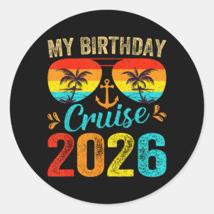Birthday Cruise 2026 Hawaii Beach Summer Vacation Classic Round Sticker