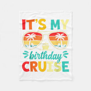 Birthday Cruise Funny Cruise Vacation Birthday Fleece Blanket