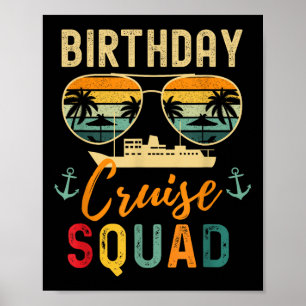 Birthday Cruise Shirts 2025 Squad Family Vacation Poster
