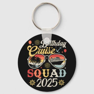 Birthday Cruise Squad 2025 Family Matching Circle Key Ring