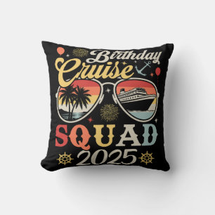 Birthday Cruise Squad 2025 Family Matching Cushion