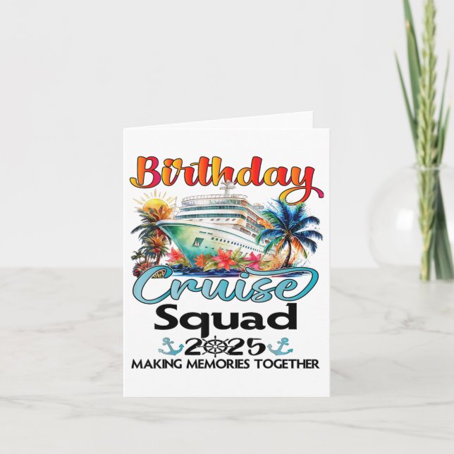 Birthday Cruise Squad 2025 Friends Family Vacation Card (Front)