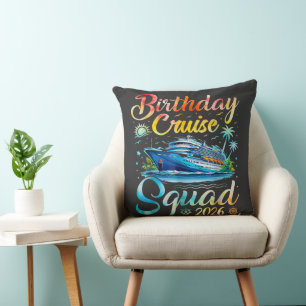 Birthday Cruise Squad 2026 Cushion