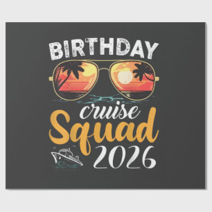Birthday Cruise Squad 2026 Family Cruise Vacation Wrapping Paper