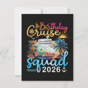 Birthday Cruise Squad 2026 Thank You Card