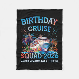 Birthday Cruise Squad 2026 Vacation Trip Fleece Blanket