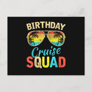 Birthday Cruise Squad Announcement Postcard