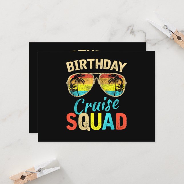 Birthday Cruise Squad Card (Front/Back In Situ)