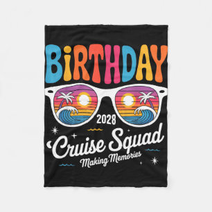 Birthday cruise squad crew family vacation 2028 fleece blanket