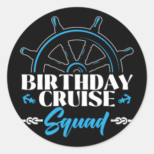 Birthday Cruise Squad Cruising Boating Family Grou Classic Round Sticker